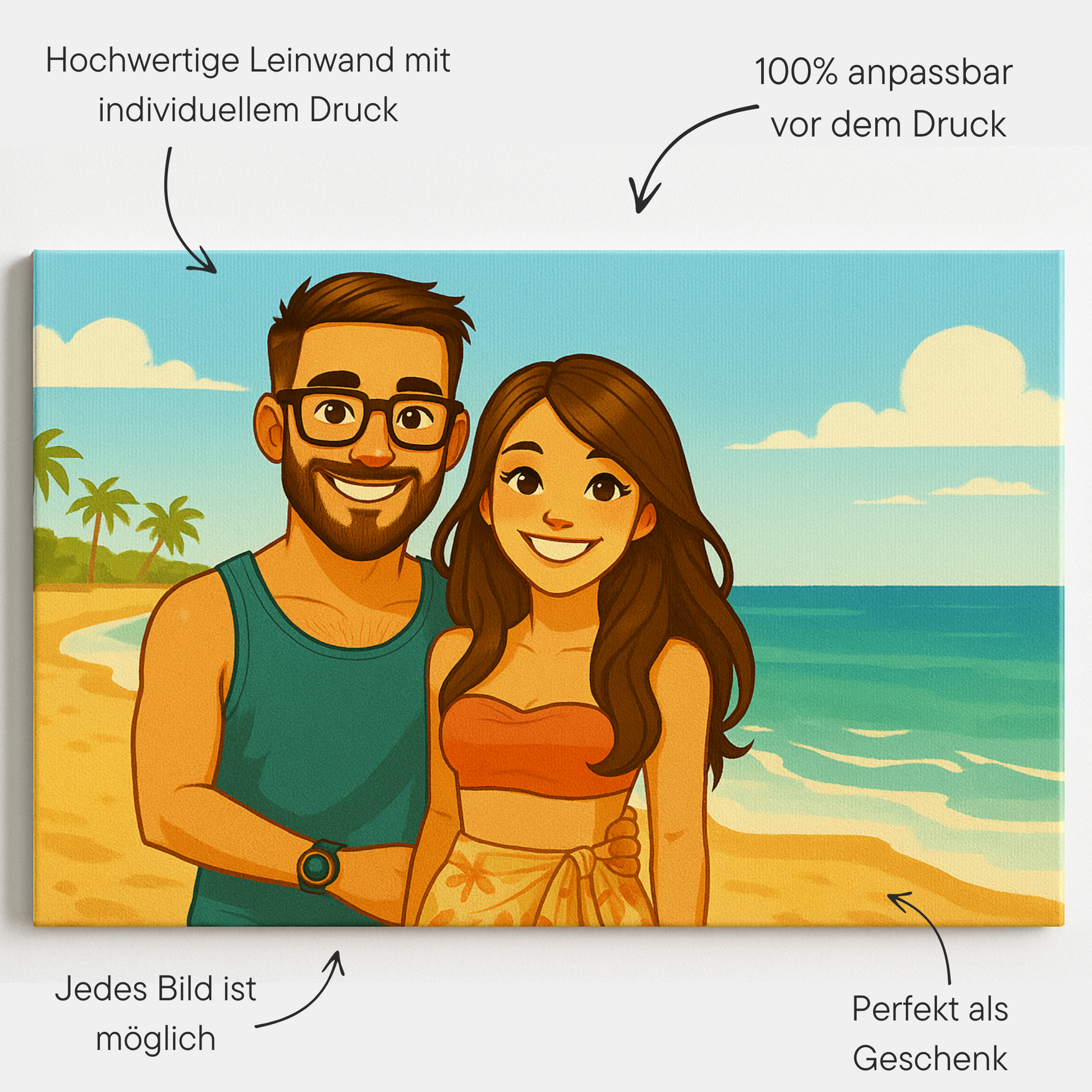 Individuelle Fotoleinwand – Illustration deines Lieblingsbildes im Querformat
