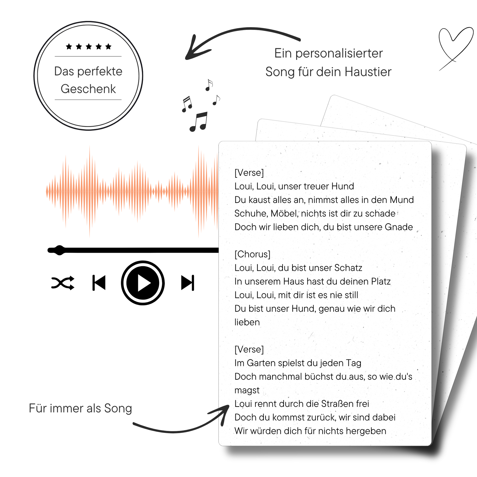 Beispiel für einen personalisierten Haustier-Song